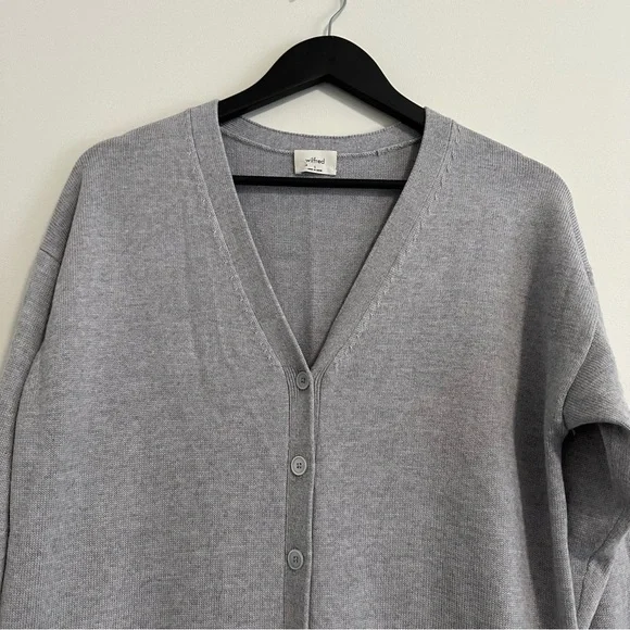 Wilfred Aritzia Merino Wool Grey Utopia Knit Button Front Dress Small - Picture 8 of 11